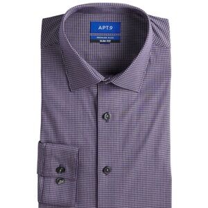Men's Apt. 9® Premier Flex Slim-Fit Dress Shirt. Purple. Size S (14-14.5)